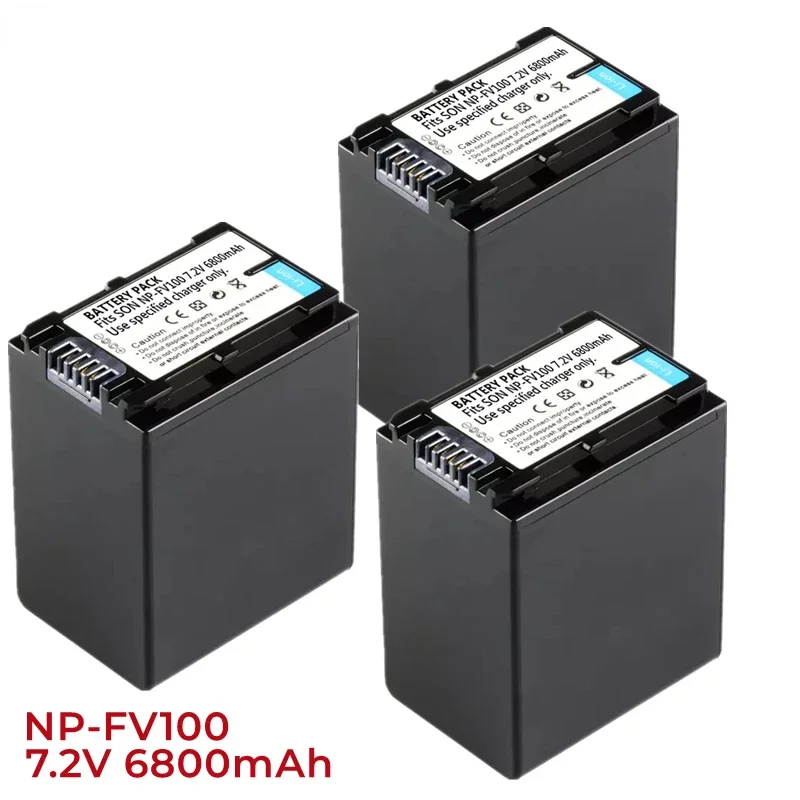 1-5PCS 7.2V 6800mAh NP-FV100 Battery. For Sony DCR-SR15 SR21 SX15 SX21 SX44 SX45 SX63 SX65 HDR-CX105 CX110 CX115 CX130  CX155-1