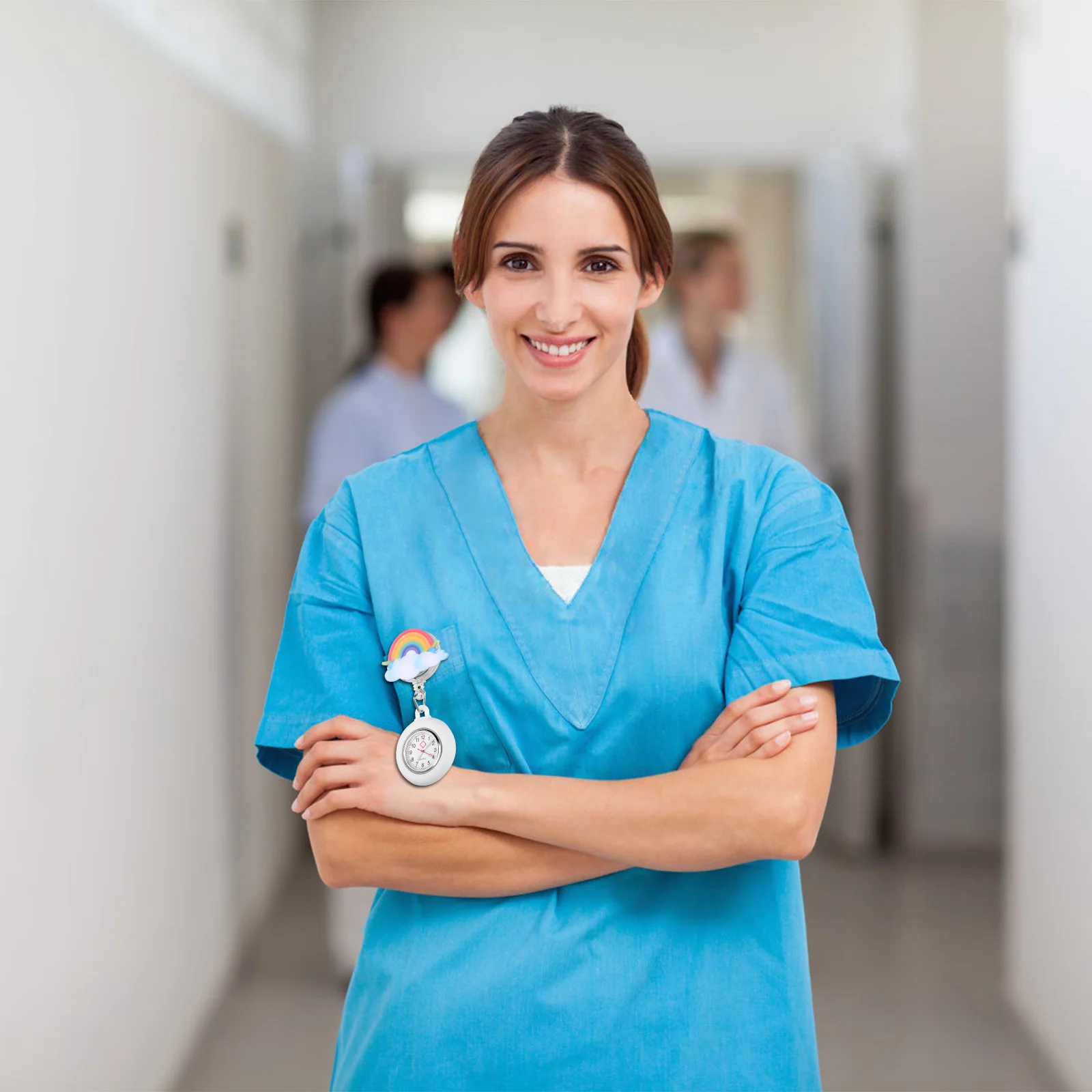 

Waterproof Night Glow Nurse Clip on Pocket Watch for Medical Students Retractable Easy Access LED Light Perfect Gift Pocket