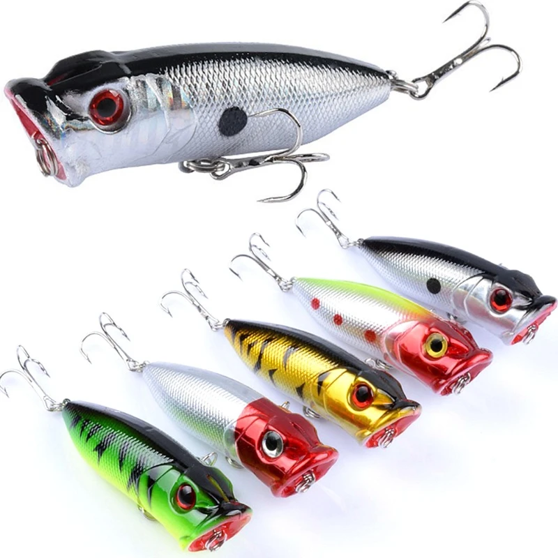 

1Pcs 6.5cm 11.8g Popper Fishing Lure Hard Artificial Bait Topwater with 2 Treble Hooks Carp Fishing Lures Wobbler Crankbait