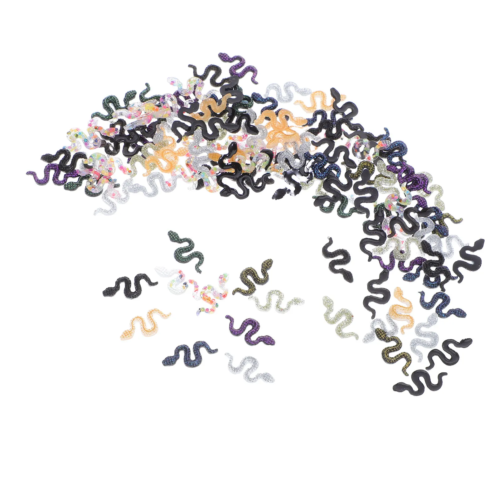 120Pcs Mini Resin Snake Figures Lifelike Detail Lightweight Weather Resistant for Halloween Outdoor Garden Fairy Terrarium Micro