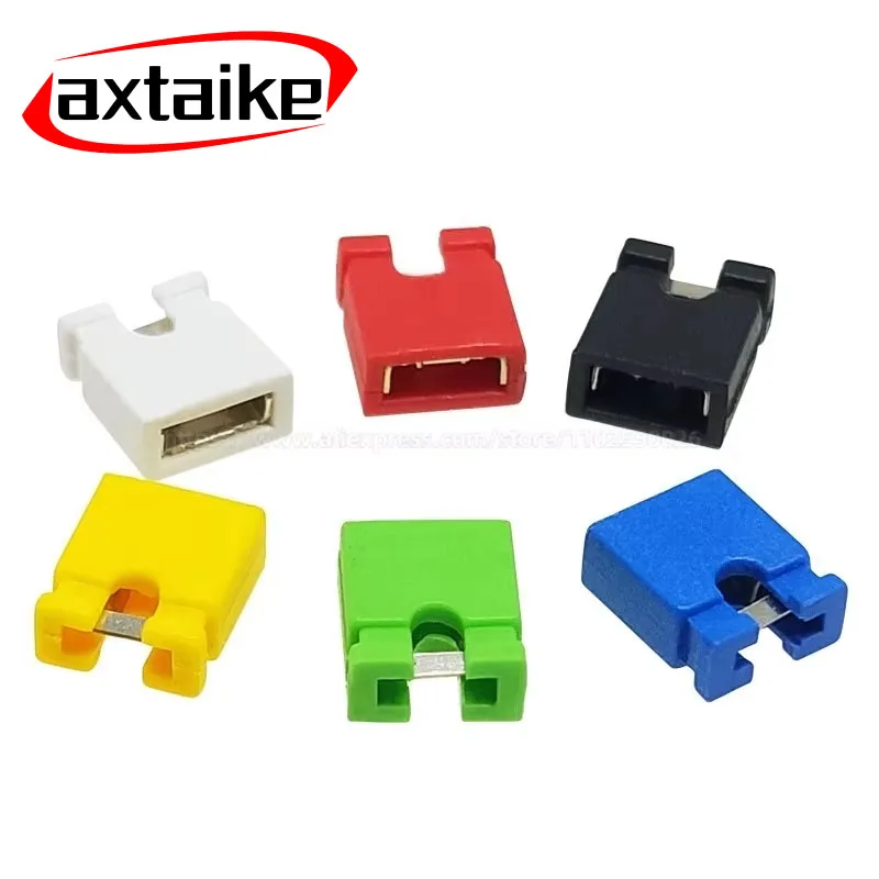 

50PCS 2.54mm 2.0mm 2.54 Jumper blocks Pitch Header Jumper Shorted Cap Connector Short and Long Type Black Yellow Blue Red White