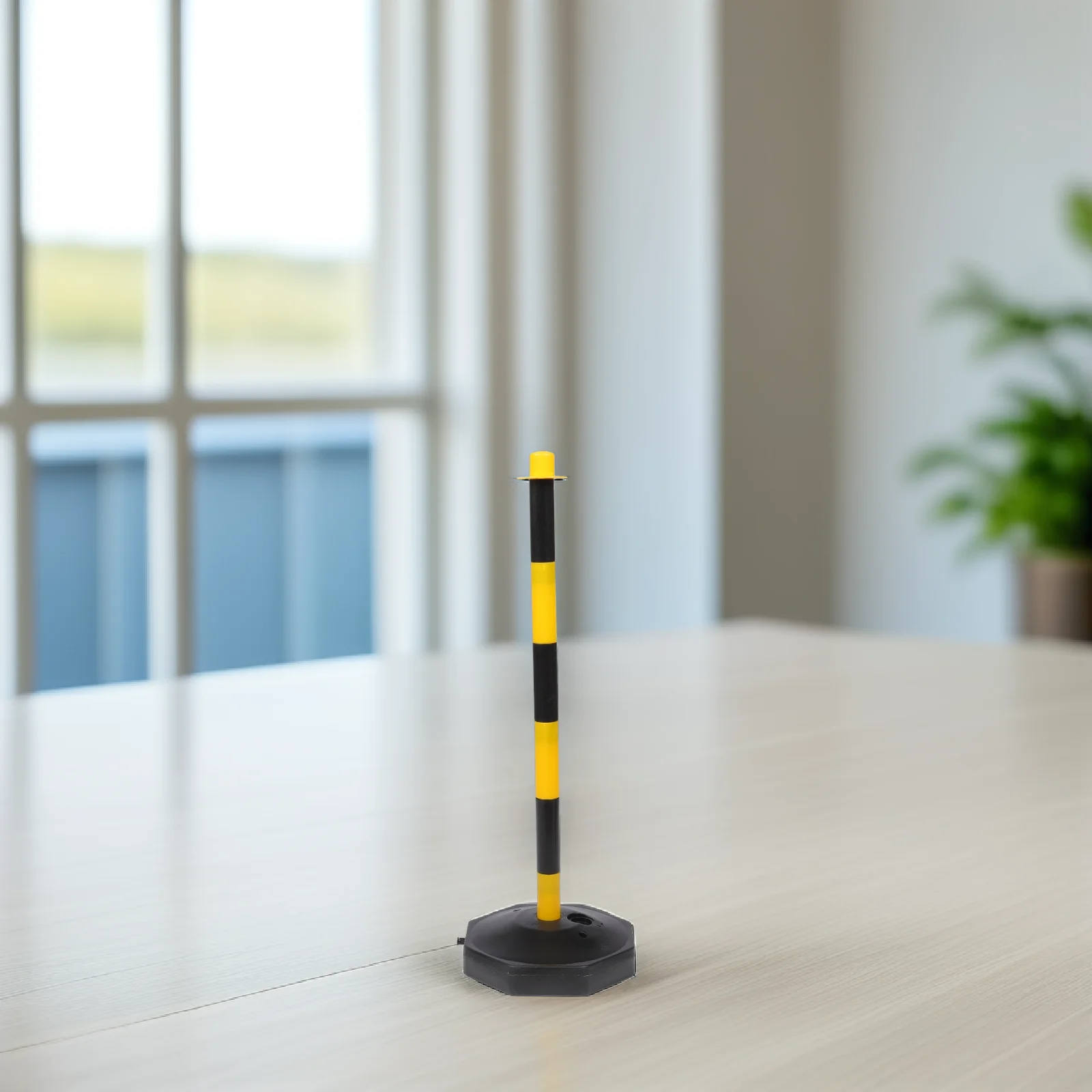 1pcs Anti-Collision Warning Pile Heavy Duty Road Safety Column Yellow Black Reflective Isolation Pile Water-Fillable Traffic