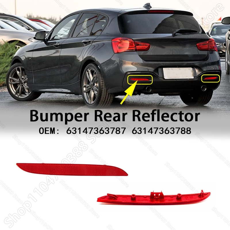 

Rear Bumper Reflector For 2014-2019 BMW 1 Series (F20 F21) Warning Reflective Strips 63147363787 63147363788