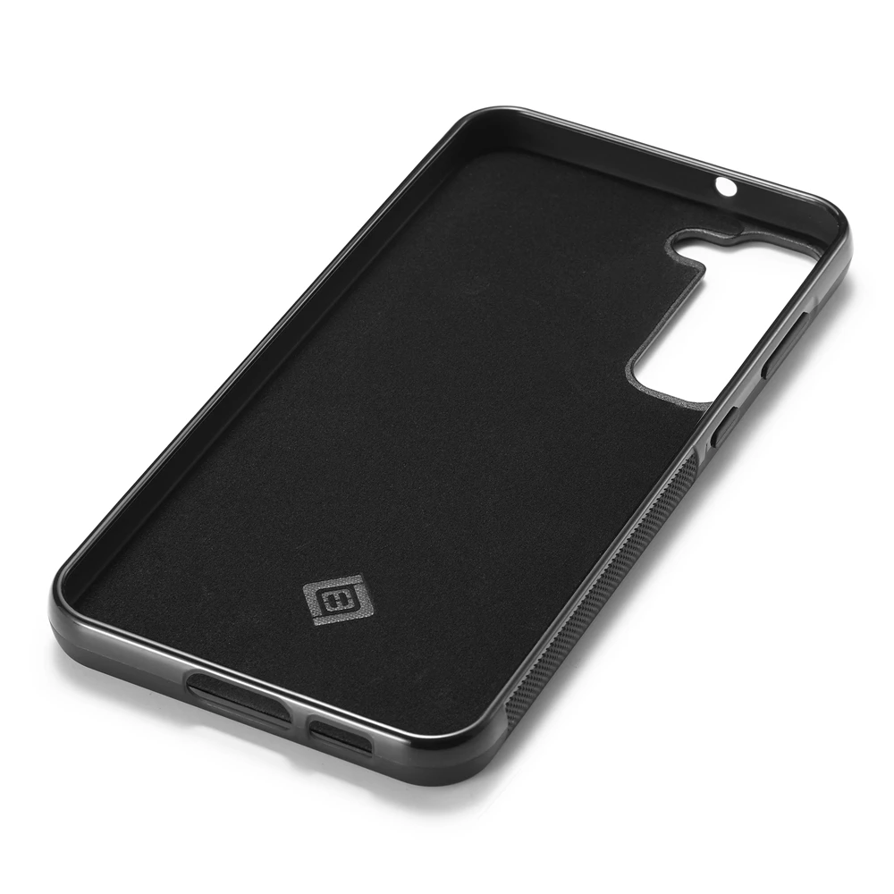 Carbon Fiber Grain Leather Case For Samsung Galaxy S26 S25 S23 S24 S22 S21 S20 FE Note 20 Ultra S10 Note10 Plus Metal Logo Cover