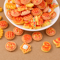 15pcs Mix Bread Waffle Pie Cake Charms Flatback Cabochon Embellishments DIY Scrapbooking for Girls Hairpin Headband Gifts