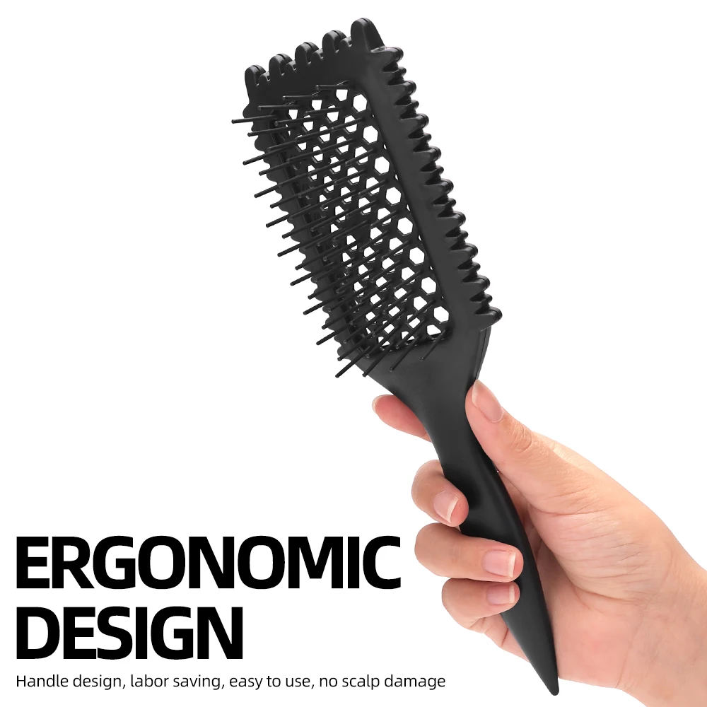 Brosse multifonctionnelle pour cheveux bouclés, grille évidée, peigne à barbe, poignées de coiffure, outil de coiffure à la maison