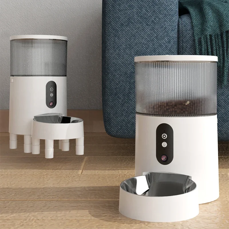 New Arrival Stainless Steel Portable Silent Timer Smart Pet Feeder 3L Cat Dog Food Dispenser with Automatic Eating Detection
