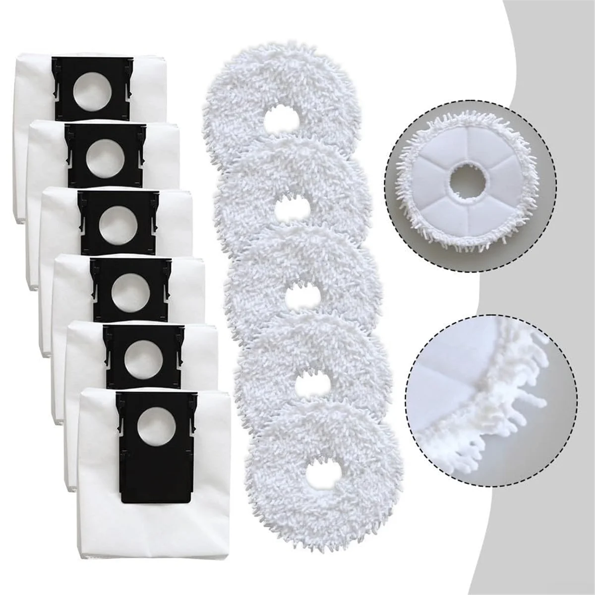 11PCS Dust Bag Mop Cloths for J15 Pro Vacuum Cleaner Large Capacity Dust Bags Replacement Spare Parts Vacuum