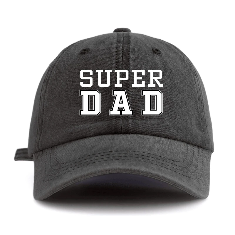 1 Stück Baseballkappe mit SUPER DAD-Aufdruck, klassisch, lässig, stilvoll, Vintage, verstellbare Größe, leicht, vielseitig, Papa-Mütze für Partys
