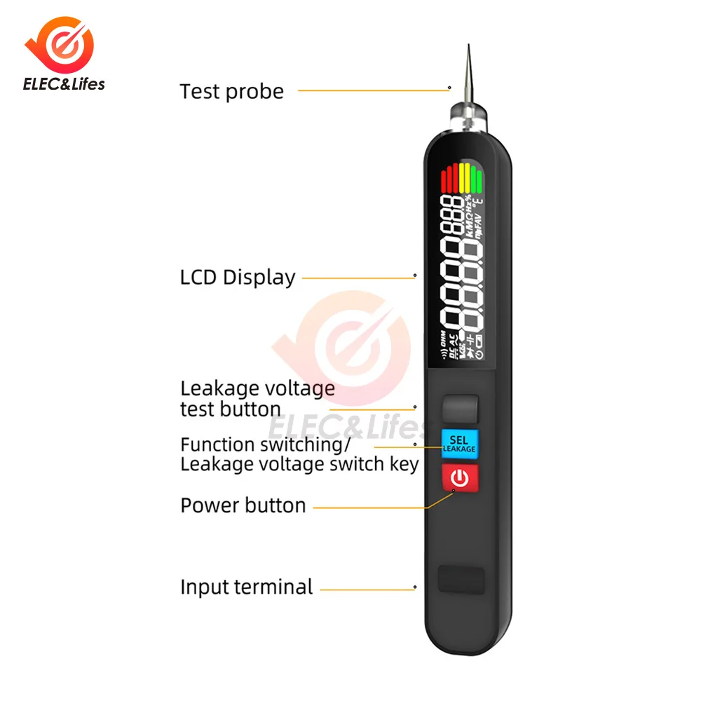 S40X LCD مقياس متعدد رقمي ، جهاز اختبار جهد التسرب ، صمام ثنائي جهد تيار مستمر قابل لإعادة الشحن ، قلم كهربائي مقاوم للسعة