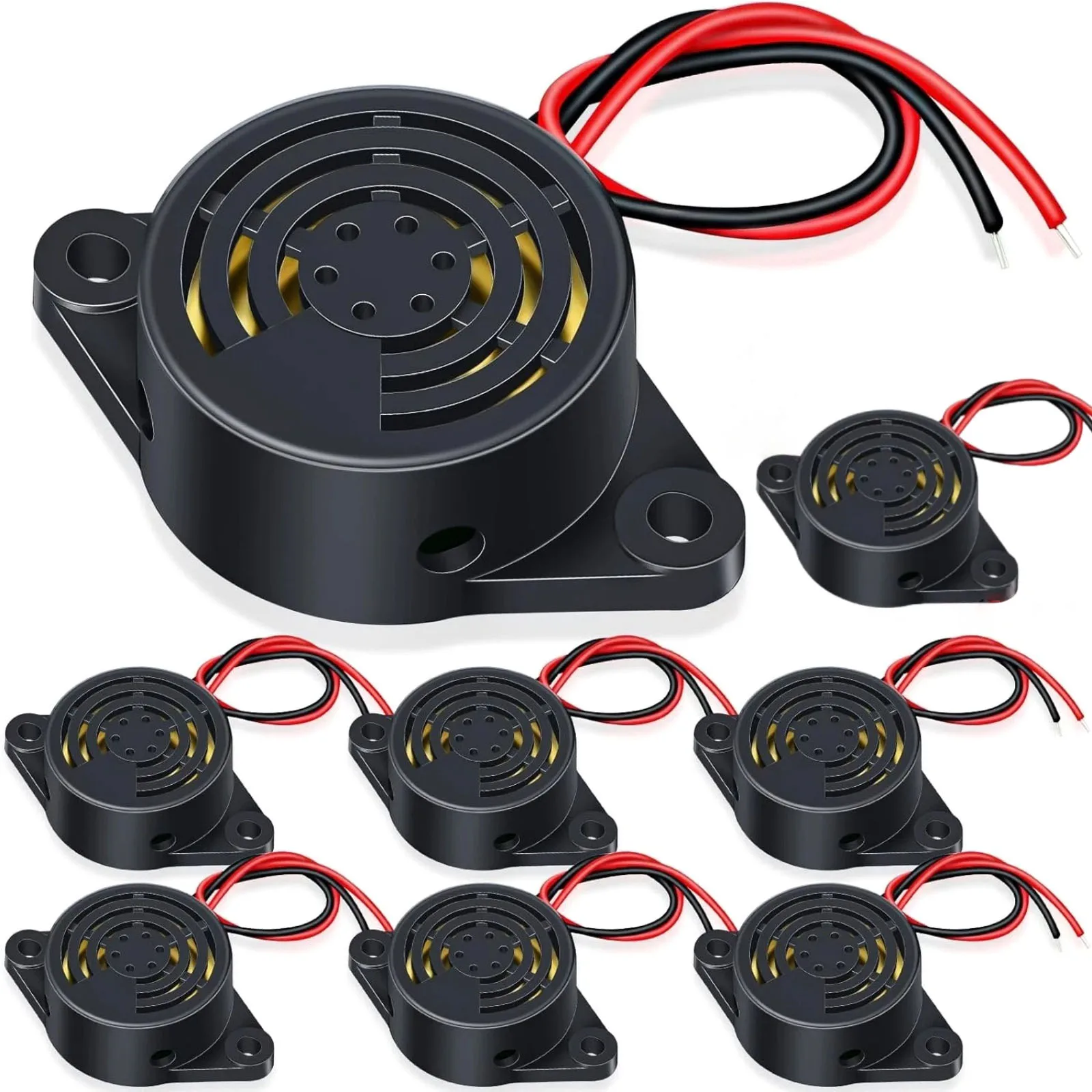 8 Pcs DC 3-24V 95dB Electronic Buzzer Active Piezo Alarm Sounder Continuous Tone for Security & Appliances