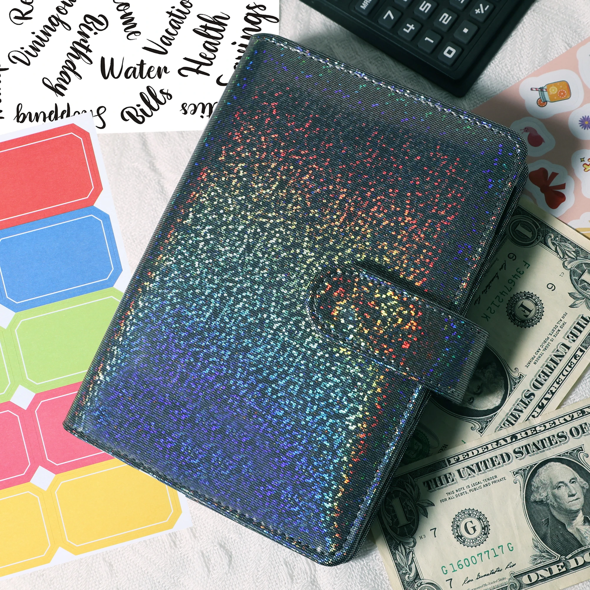 2025 nuevo brillo PU cuero DIY carpeta cuaderno cubierta diario Agenda planificador cubierta de papel papelería escolar