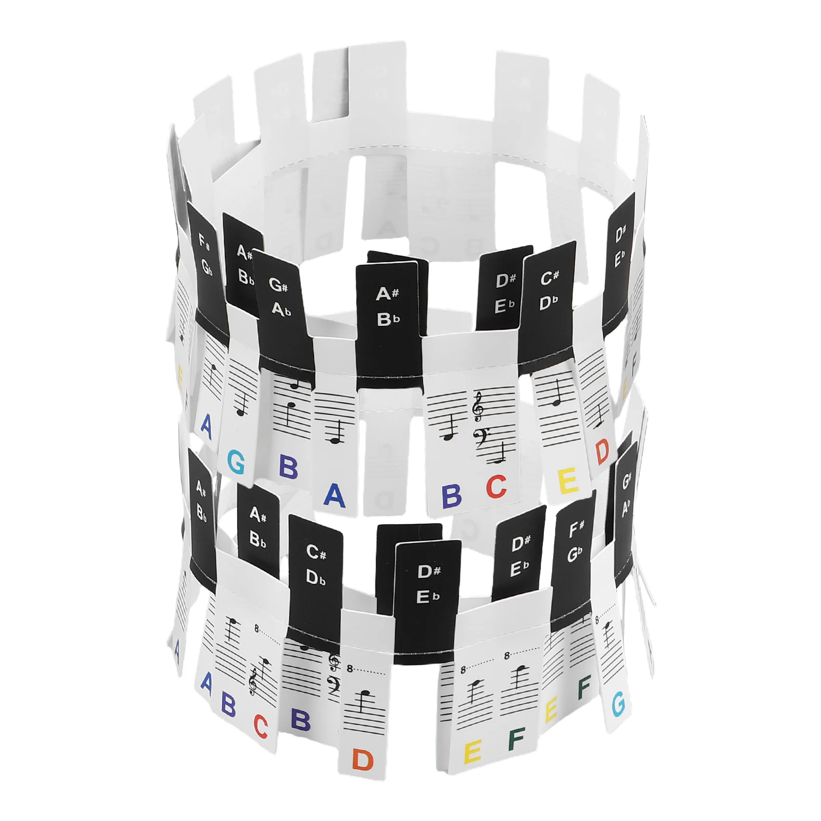 

1 set Keyboard Stickers Fade Resistant Easy Apply Removable Musical Notes Labels for Kids Adults Compatible with All Keyboards