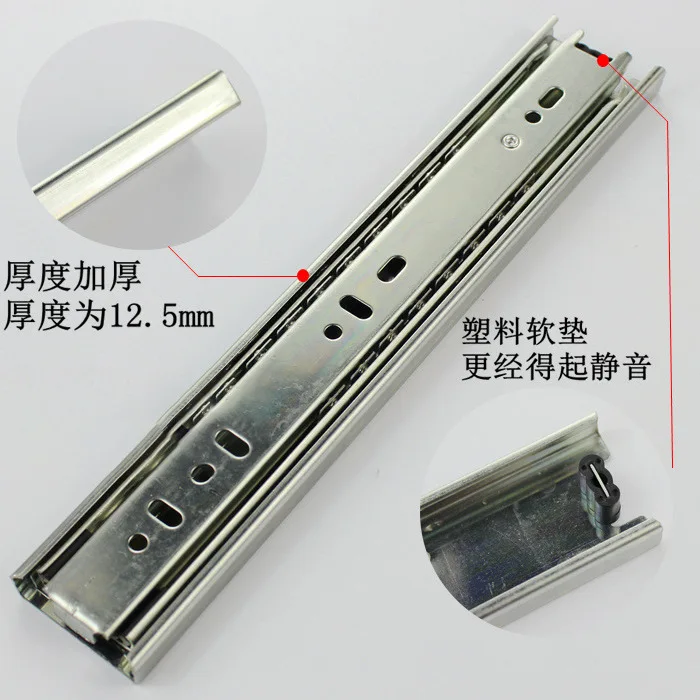 Extra Long Three Section Ball Bearing Drawer Slides In Cold Rolled Steel Quiet Electroplated Rails From To Mm Large Cabinets