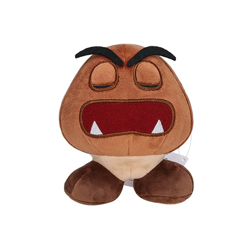 Super Mario Plüschtier-Set - 5,5 Zoll großer Pilz mit geschlossenem Mund, Engelsflügel-Pilz mit geöffneten Flügeln & Schlafender Goomba Stoffpuppen