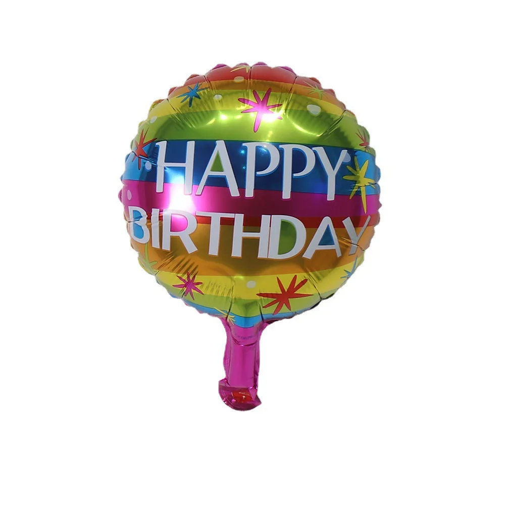 10pcs 10 Inch Birthday Theme Foil Balloons Round Air Inflatable Ballon Kids Toys Happy Birthday Party Decoration Baby Shower