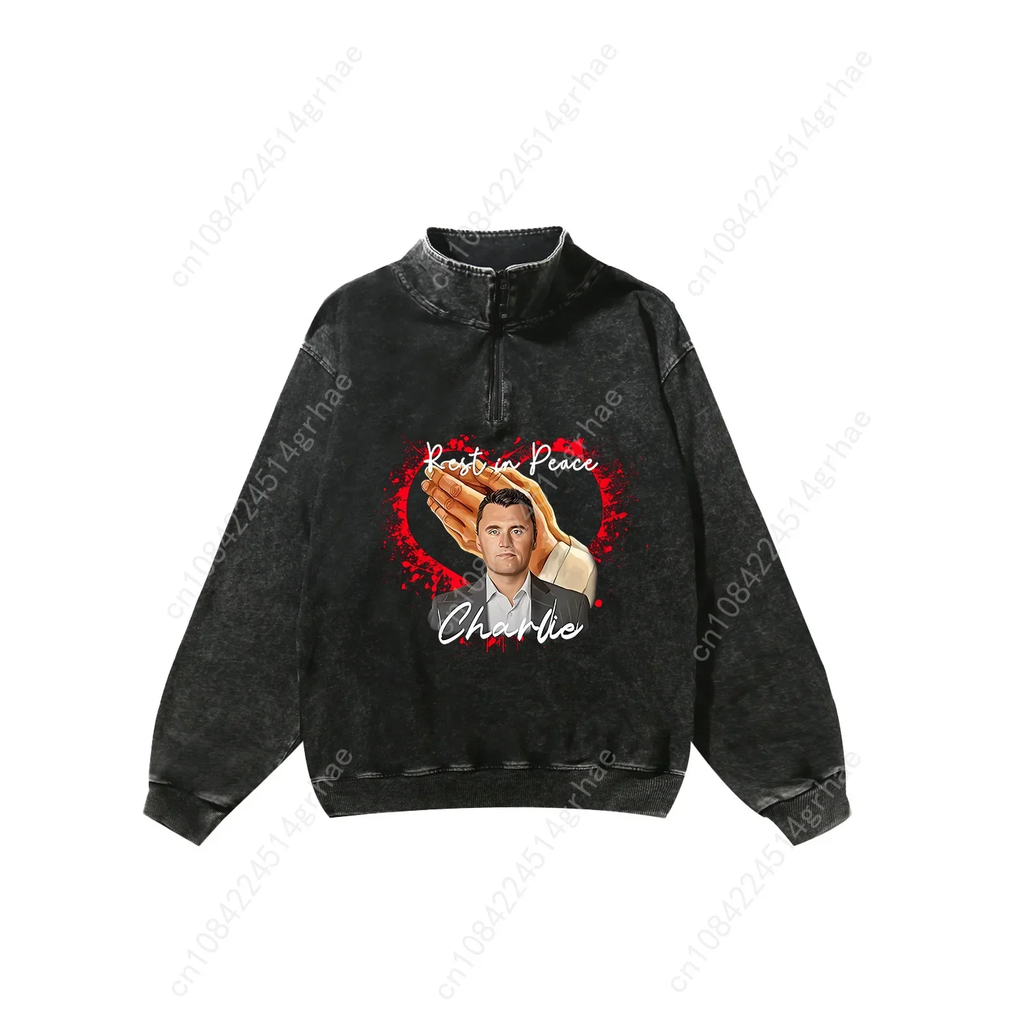 True Patriot Charlie Kirk Retro Sweatshirt Men Womans Vintage Pullover Half Zipper Sweatshirt Customized Top Long Sleeved Tshirt