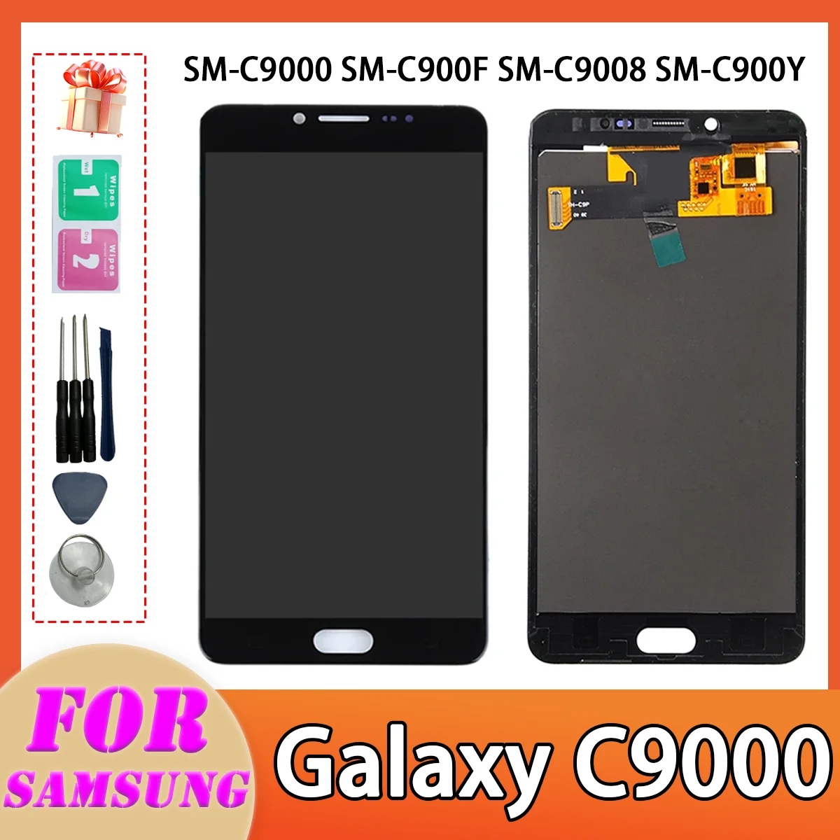 Super AMOLED For Samsung Galaxy C9000 LCD Touch Screen Digitizer Assembly Replacement C9 Pro C900 AMOLED Display