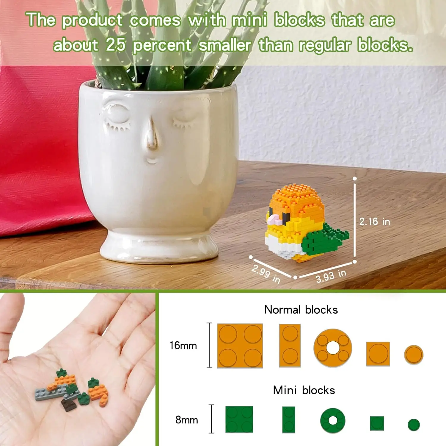 Small Parrots Building Blocks Kits, 12 Color Mini Bricks Cute Birds Series Animals Toys for Kids, Gift for Christmas, Birthday