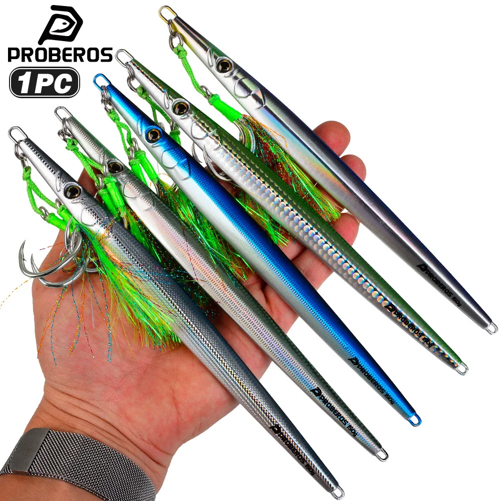 

Deep Sea Boat Fishing Fast Jigging Long Cast Double Hook Lead Jig Metal Spoon Bionic Lure for Big Game Spanish Mackerel Tuna