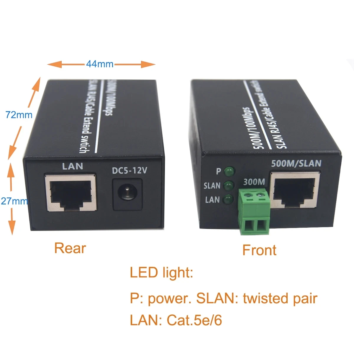 Imagem -06 - Ethernet Over Twisted Pair Extender Conversor de Mídia Cabo de Rede para Rede hd Câmera ip 300m Rj45 Cat5 500m