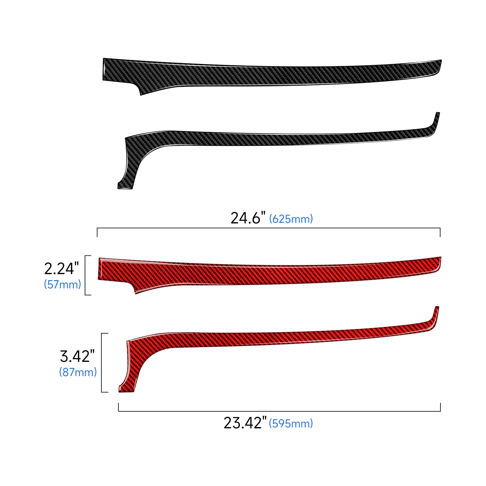 Soft Carbon Fiber Interior Sticker. Car Dashboard Decorative Strips. For Ford Mustang Mach-E (2021-2027) Trim Accessories. view 2