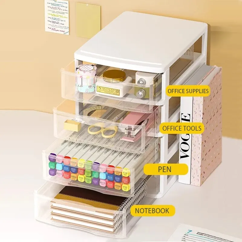 Desktop Storage Box Drawer Type Storage Cabinet Office Desk Storage Box Cosmetics Box Stationery Debris Storage Rack image 4