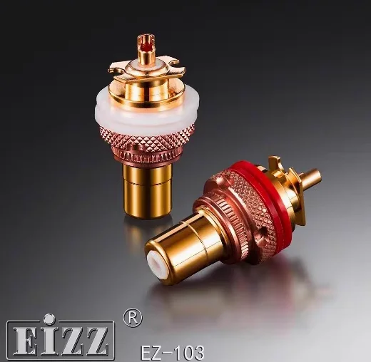 2pair（white+red）EIZZ Fever RCA Lotus Mother Seat Gold Plated Amplifier Audio Terminal Lotus Socket EZ-103 free shipping