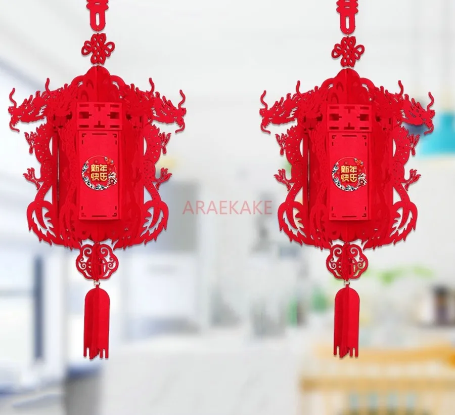 

2PCS Chinese New Year Decoration Lantern Pendant Shopping Mall Store Festival Indoor Atmosphere