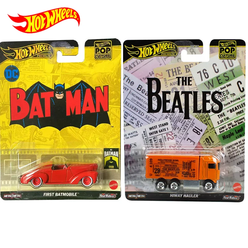 Hot Wheels-coche Premium de juguete para niños, modelo Original, cultura Pop 1:64, Nissan Snoopy Hiway Hauler, primer regalo de batimóvil