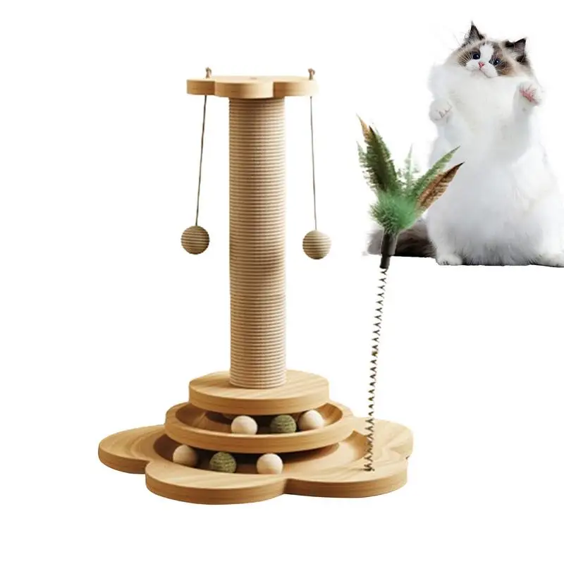 Sisal Cat Scratching Post Cat scratch board cat climbing frame 4 In 1 Cat Scratcher Tree With Dangle Sisal Ball integrated toy