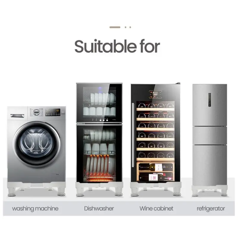 [T78C] Washing Machine Stand Universal Mobile Base Anti-Vibrator Mobile Adjustable Base with Wheels for Dryer Refrigerator