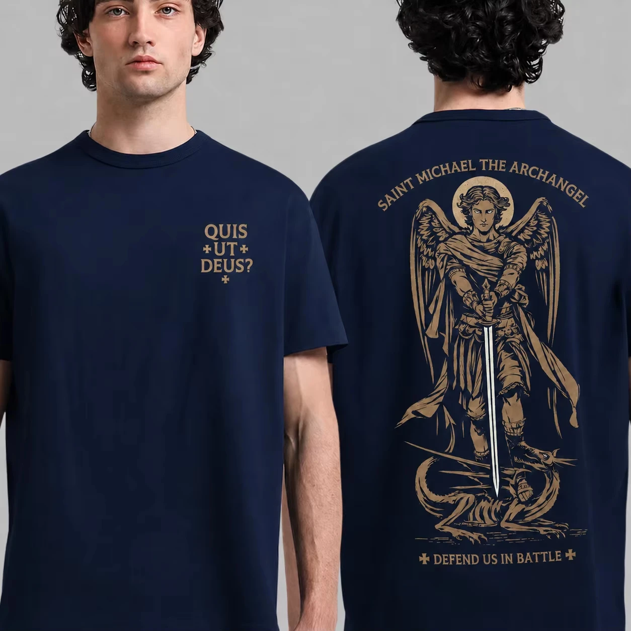 Saint Michael T-Shirt Unisex Herren Damen Baumwolle Grafikdruck Kurzarm Oversized Streetwear Locker Sommer Casual Bestseller – Detail 4
