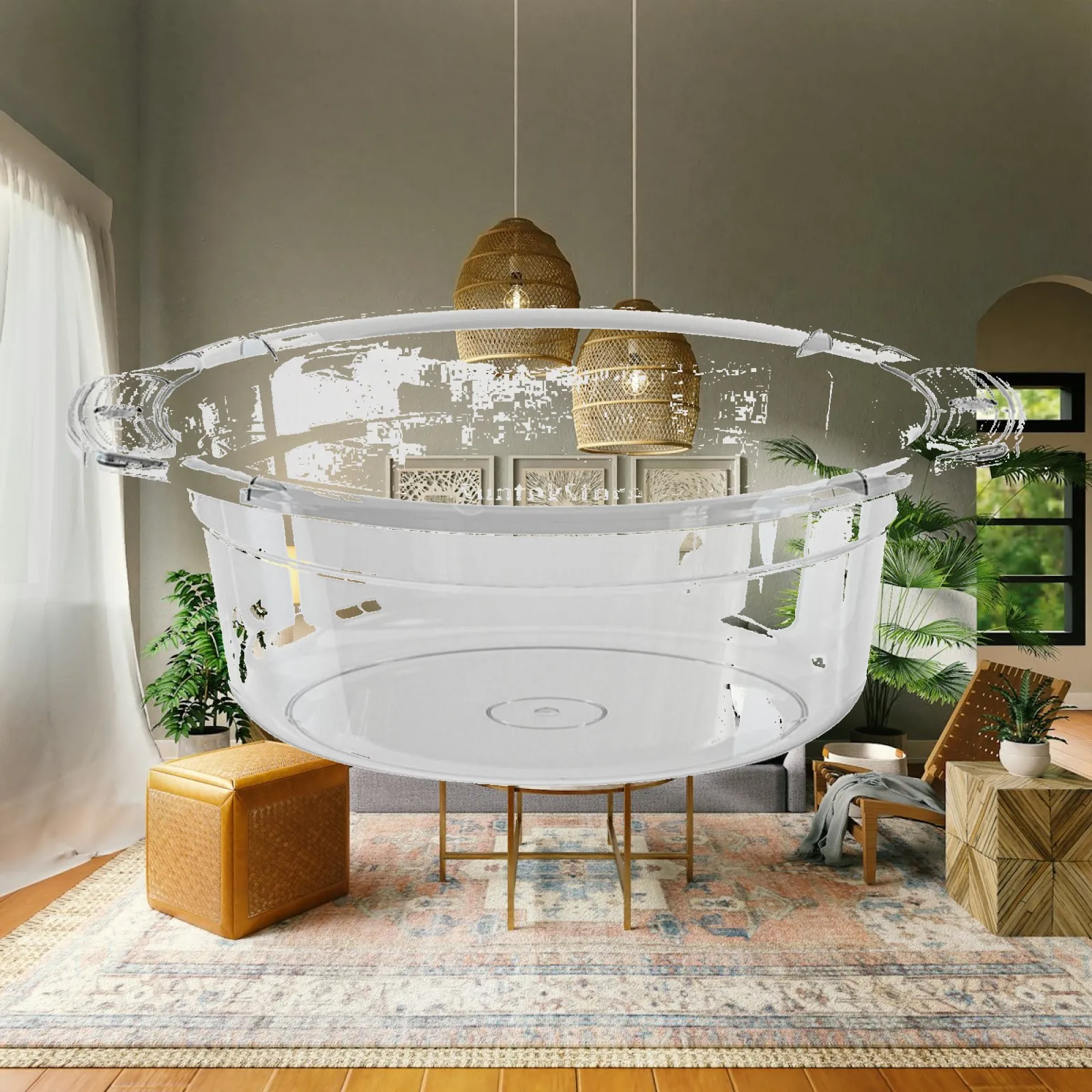 Wash Basin Clear Multi Use High Temperature Resistance Supplies Accs Laundry Basin for Storaging Fruit Cleaning Mixing Vegetable