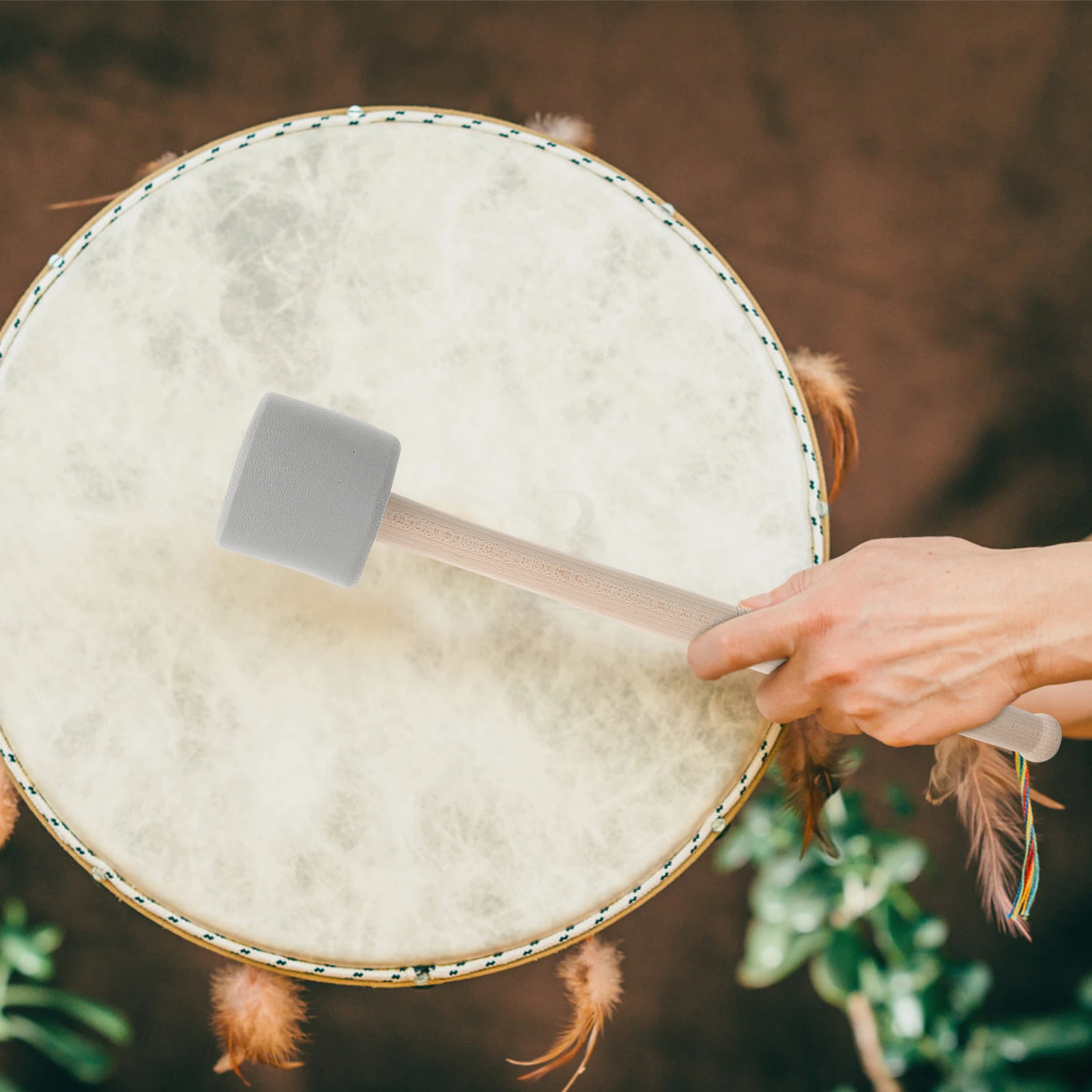 

2Pcs Durable Bass Drum Sticks Professional Eva Foam Wood Material Non-Skid Percussion Drum Tools Musical Accessories