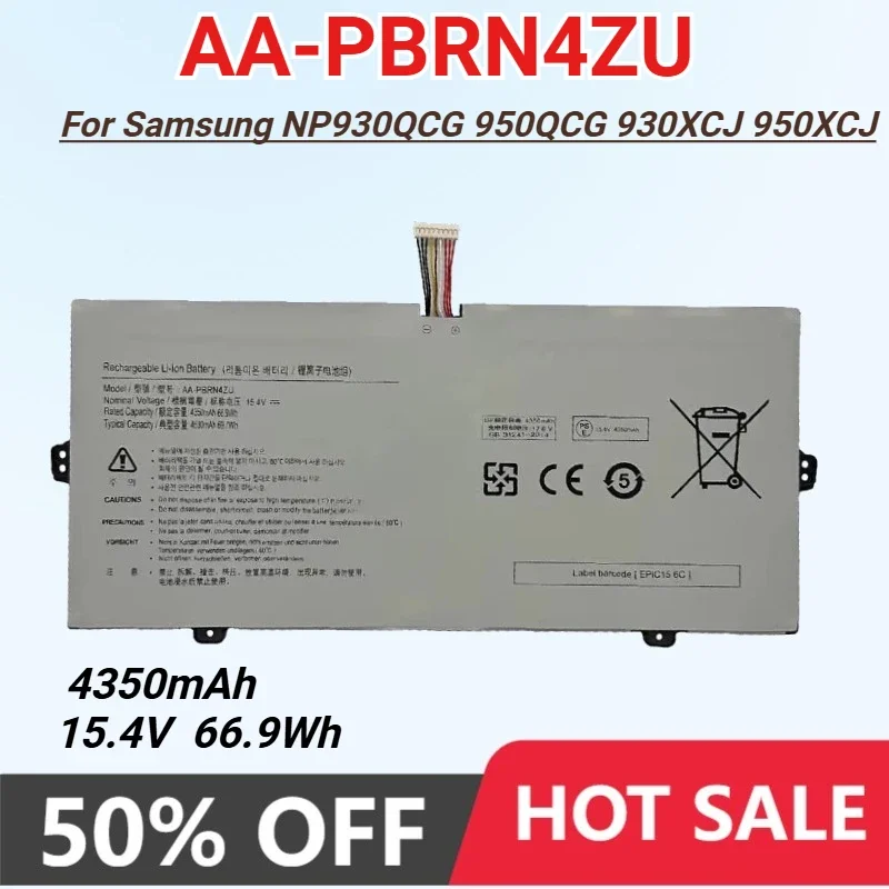 

New AA-PBRN4ZU 15.4V 66.9Wh Laptop Battery for Samsung NP950QCG 930XCJ 930QCJ 930QCG 950XCJ 950QCJ AAPBPN42U High Qualty Bateria