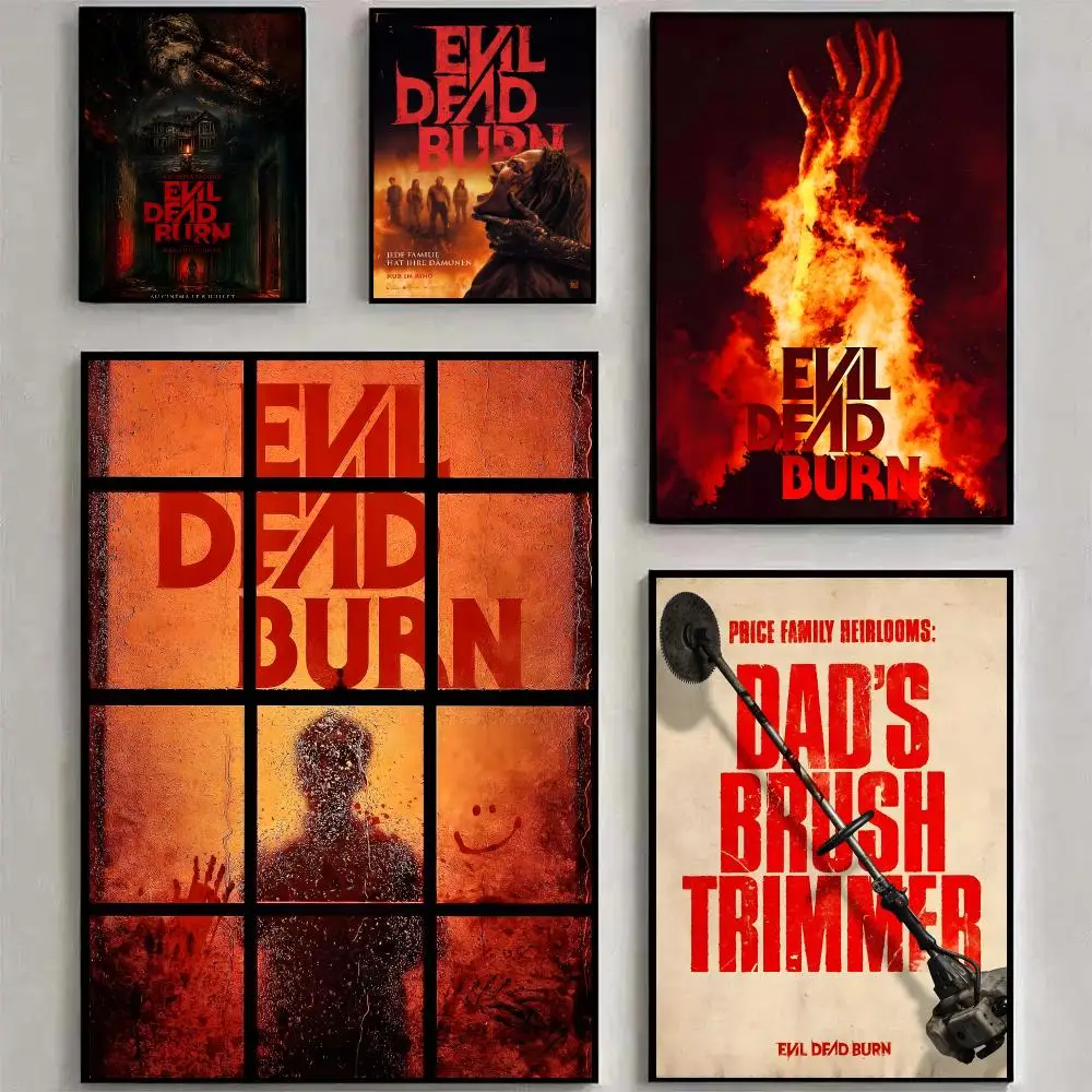E-Evil D-Dead B-Burn Poster Waterproof PP Self-Adhesive,Removable Wall Decor For Bedroom Entrance Bar Cafe, Ideal Gift