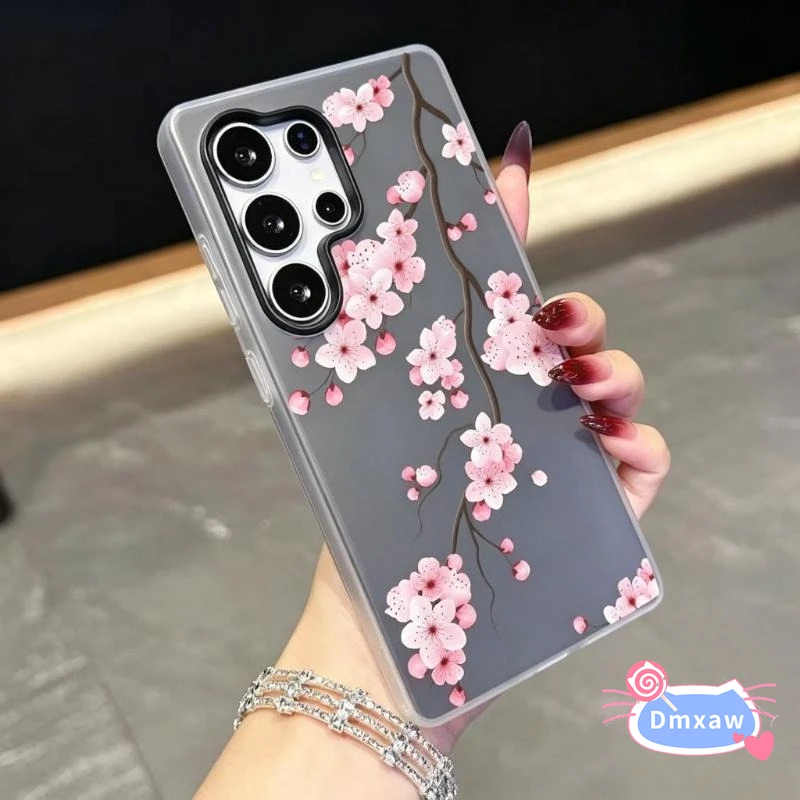 

Simple Pink Flowers Candy Color Phone Case For Vivo S50 V70 Elite FE V60 V50 Lite V60E V50E V40E V40 Pro SE Lite 4G 5G Cover