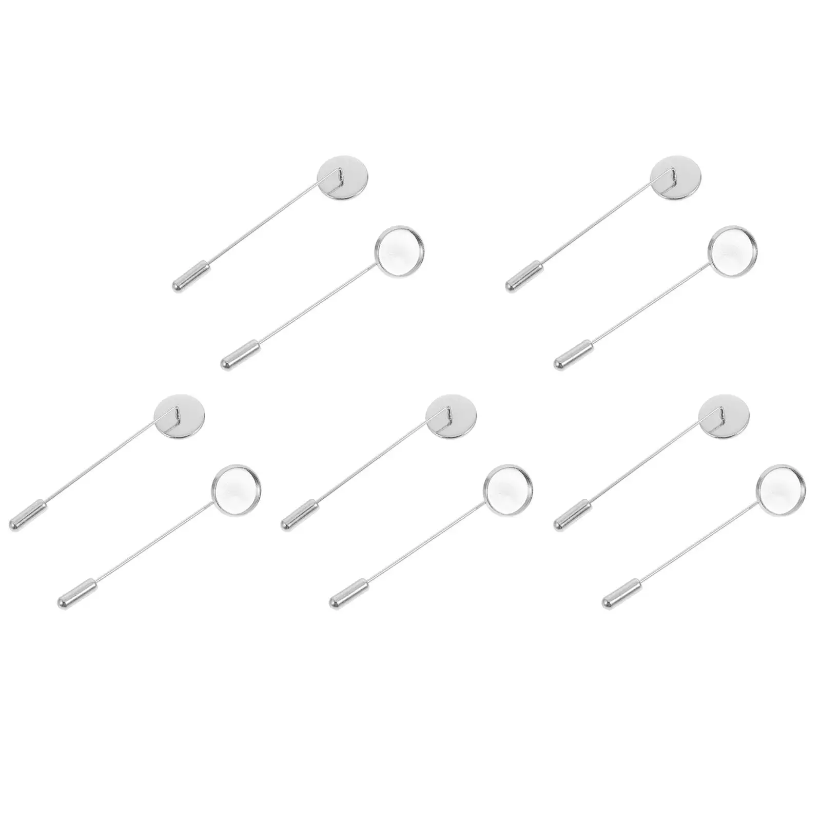 

10 Pcs Brooch Tray Lapel Pin Base Jewelry Clasps Trays Stick Alloy Accessory Holder Man Safety Blank