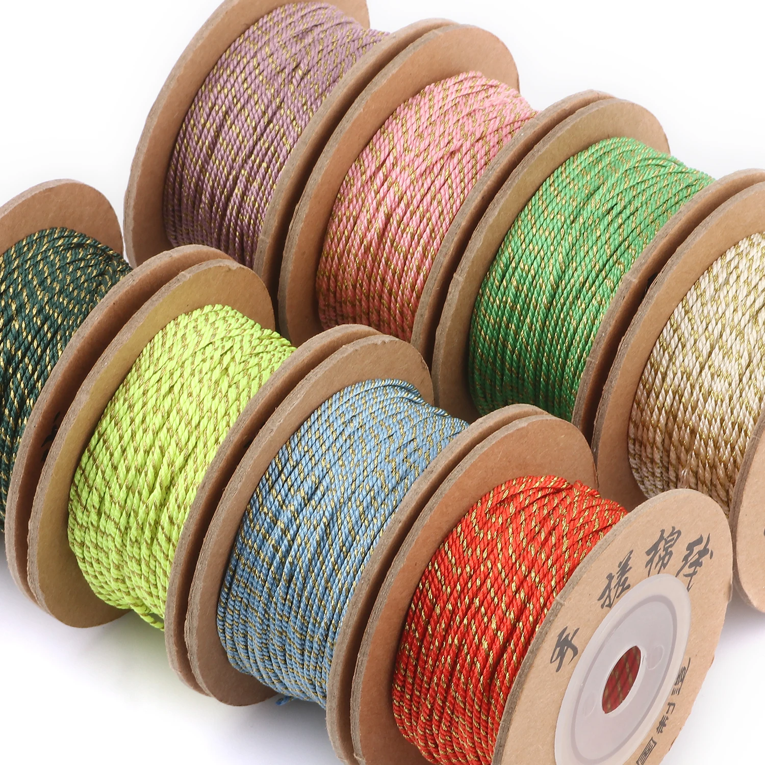 1mm 1 Roll Handmade Braided Thread Golden Silk Cord For Making Gift Packaging Clothing Jewelry Packaging Decorative Hanging Tag