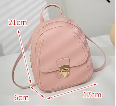 Hot Sale Fashion Women Girls Mini Backpack Solid Color Leather Shoulder School Rucksack Ladies Holiday Travel Bags 2022 Newest