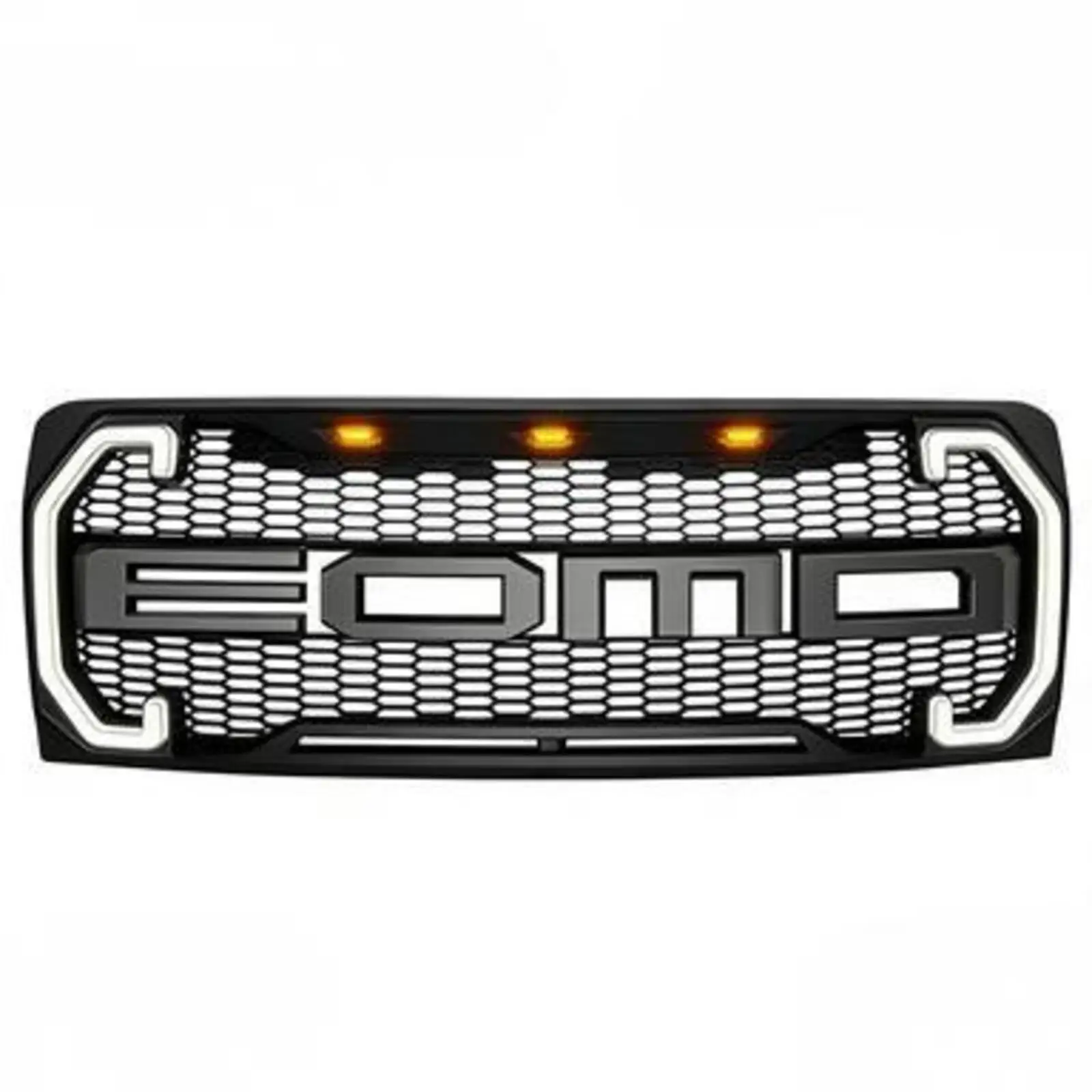 FOR 2009-2014 Ford F-150 Raptor-style mesh grille with daytime running lights, turn signals, and lettering OE 9L3Z-8200-BPTM