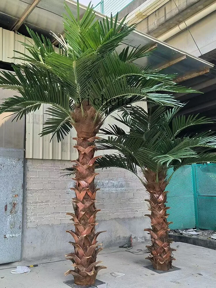 ZK Large Simulation Palm Tree Indoor and Outdoor Plant Landscape Floor-Standing Decorations Coconut Tree  Landscape Fairy Garden