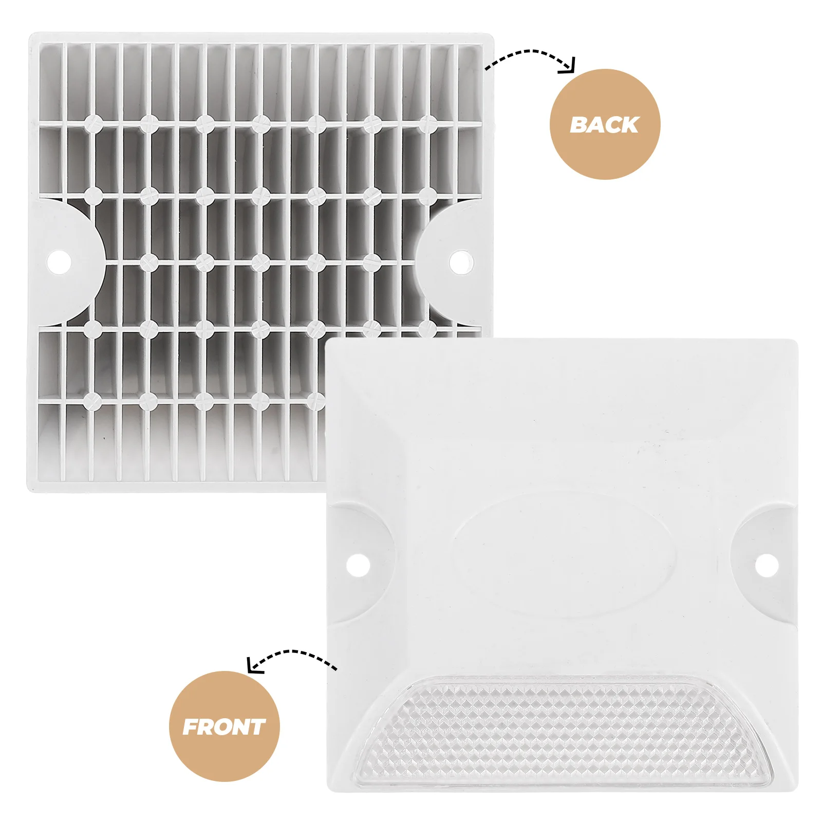 4 قطعة علامات الرصيف العاكسة البلاستيك القوي عاكسات الطريق المرتفعة للممر وقوف السيارات مساحة درب استخدام مرئية للغاية في