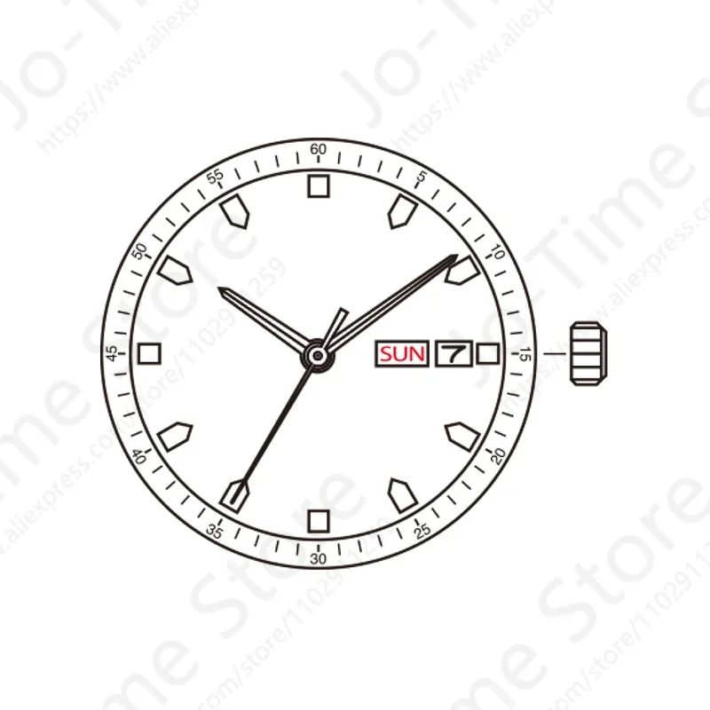 Miyota 2105 Standard Movement Watch Mechanism with Day-Date Display Dual Language (Spanish And English) 2105-20A Japan Origin image 3