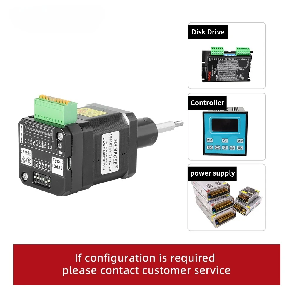 X HANPOSE IG42EF48/60/40-T8*12-20 48mm Integrated Fixed Axis Motor 2.25v 2.5a 1.8 ° NEMA17 Closed-Loop Motor