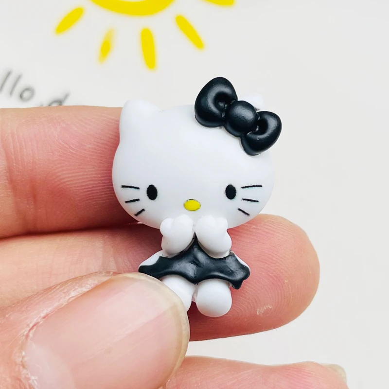 10 Pcs New Mini Kawaii Cartoon Animal Black And White Kitten Resin Scrapbook Diy Jewellery Children Gift Hairpin Accessories A34
