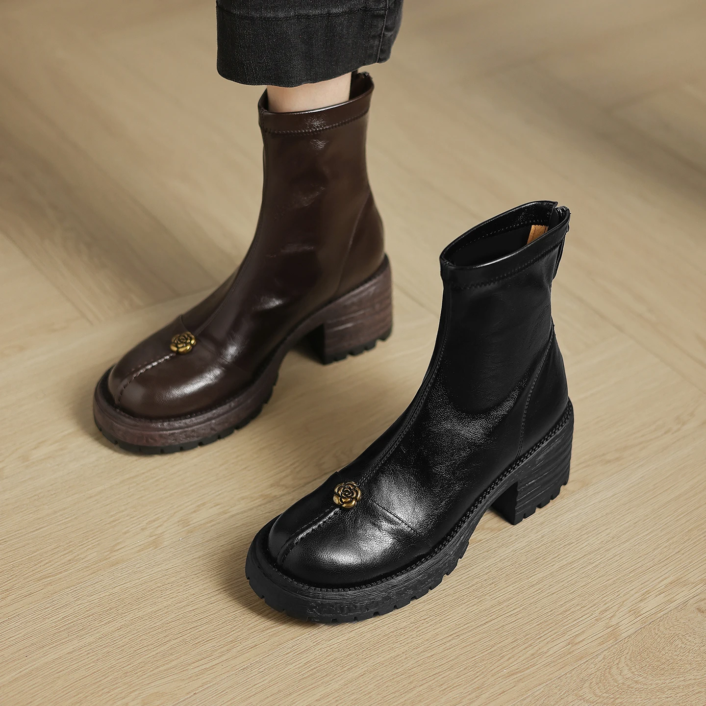 

Handmade Genuine Leather platform Boots Sexy Ankle boots,Fashion winter woman boots,knight boots,Fashion boots