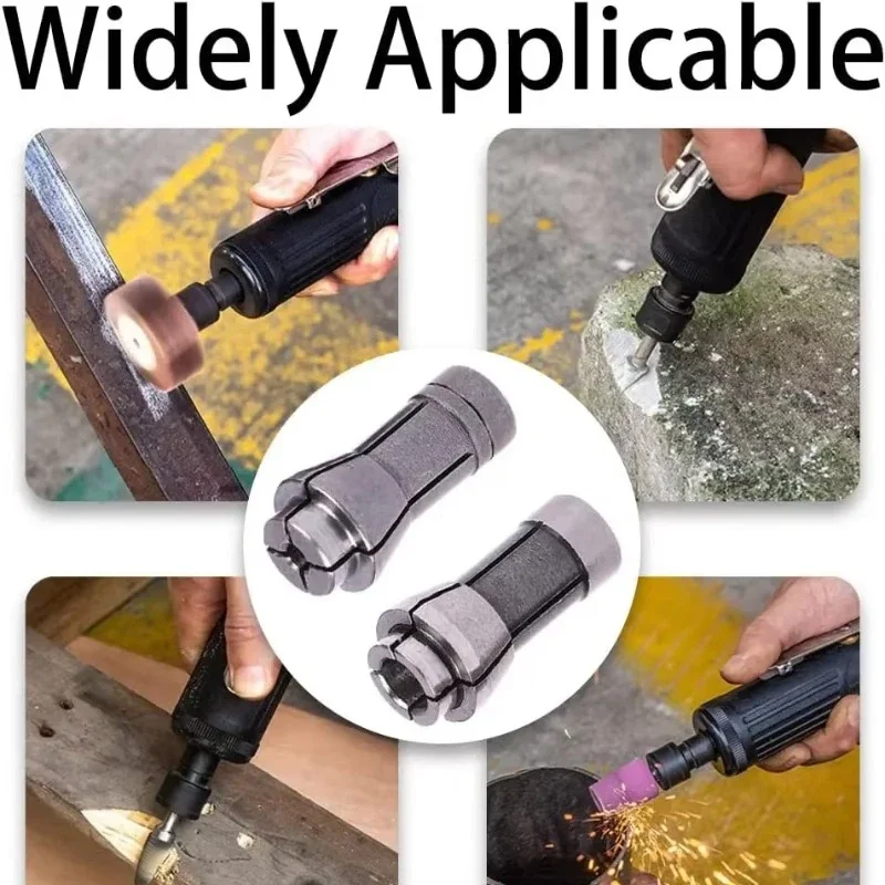 2 Pieces Die Grinder Collet Grinding Machine Clamping Collet 3mm and 6mm Collet Adapter Suitable for Pneumatic Grinders