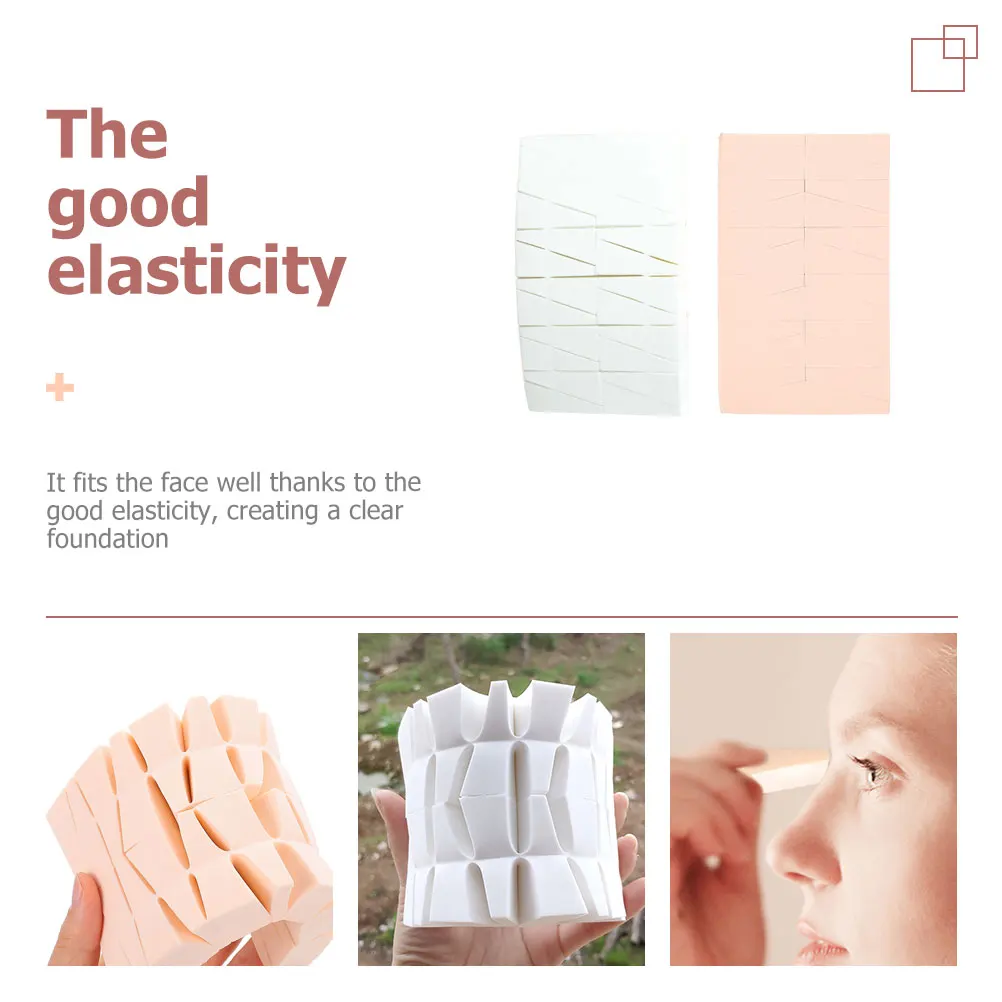 2 szt. Klinowe gąbeczki do makijażu do podkładu, różu, rozświetlacza, aplikatory, narzędzia do pudru do twarzy, gąbki kosmetyczne